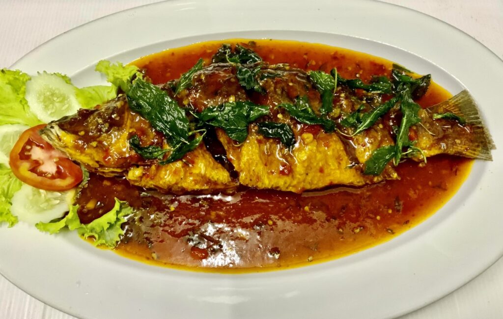 Deep Fried Fish In Hot Sweet And Sour Sauce