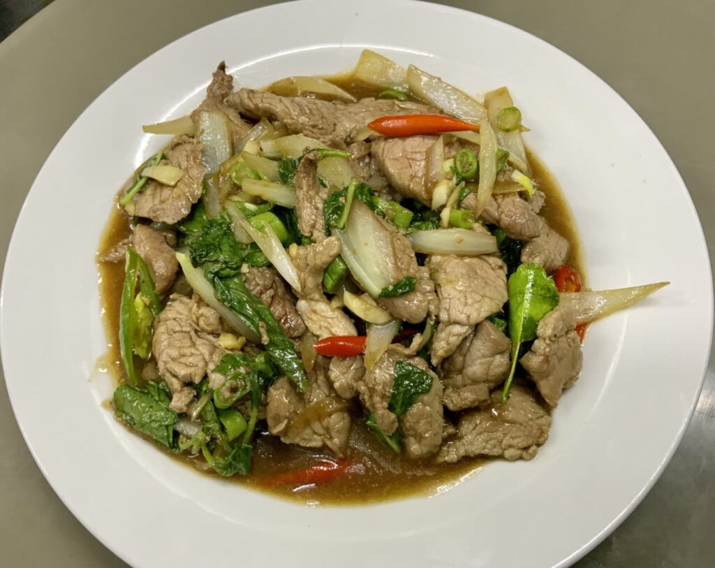 Stir Fried Beef With Basil Leaves