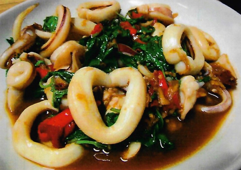 Stir Fried Camari With Basil