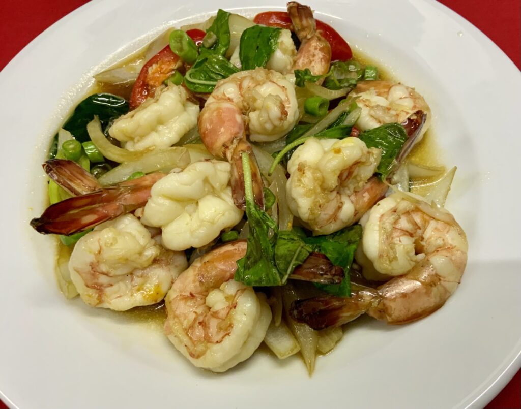 Stir Fried Prawns With Basil