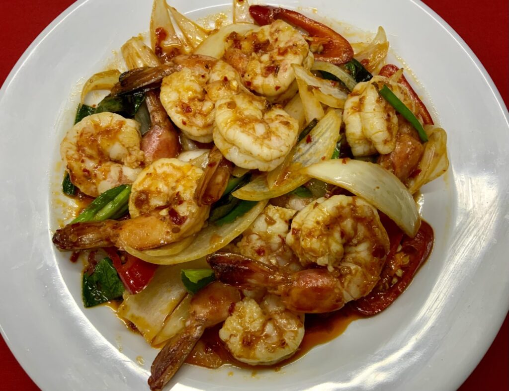 Stir Fried Prawns With Chili Paste